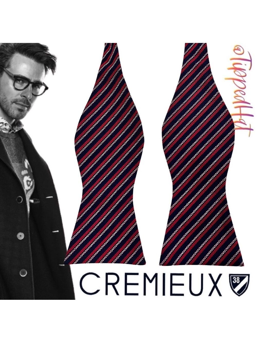 NWT $39.50 Cremieux 100% Silk Men’s Bow Tie